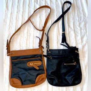 2 set: Leather Cross Body Bags